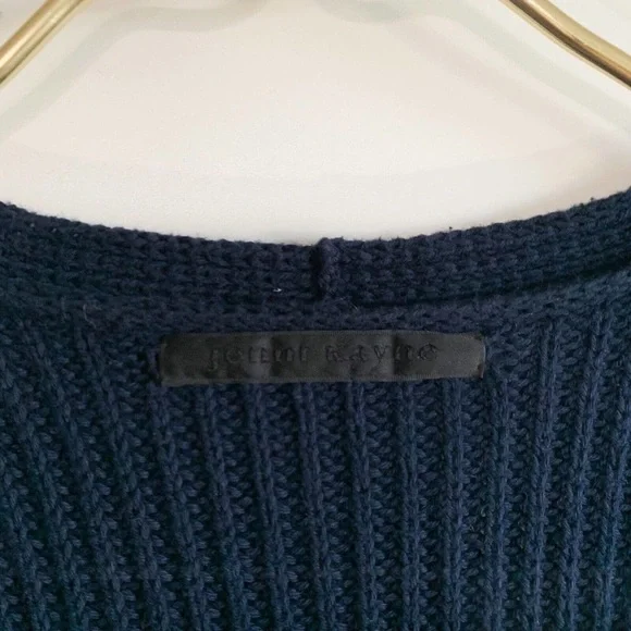 Jenni Kayne Cotton Fisherman Wrap Cardigan Navy - Picture 4 of 7